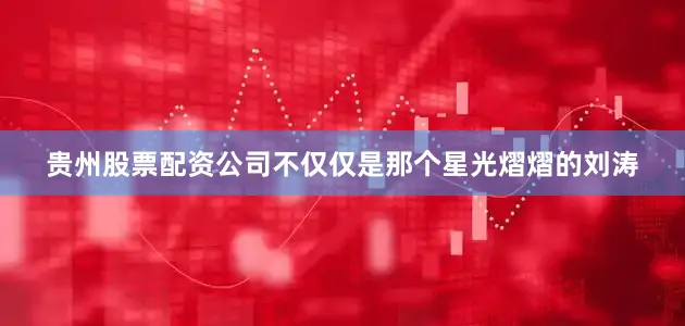 贵州股票配资公司不仅仅是那个星光熠熠的刘涛